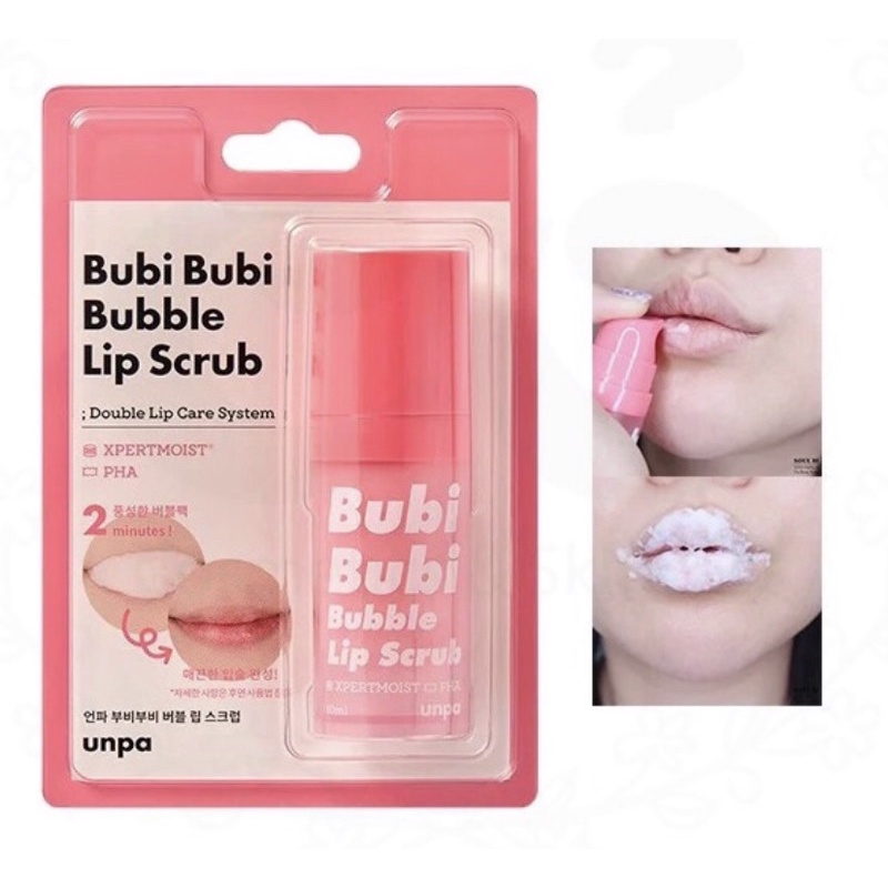 Gel sủi bọt tẩy tế bào chết môi Unpa Bubi Bubi Lip