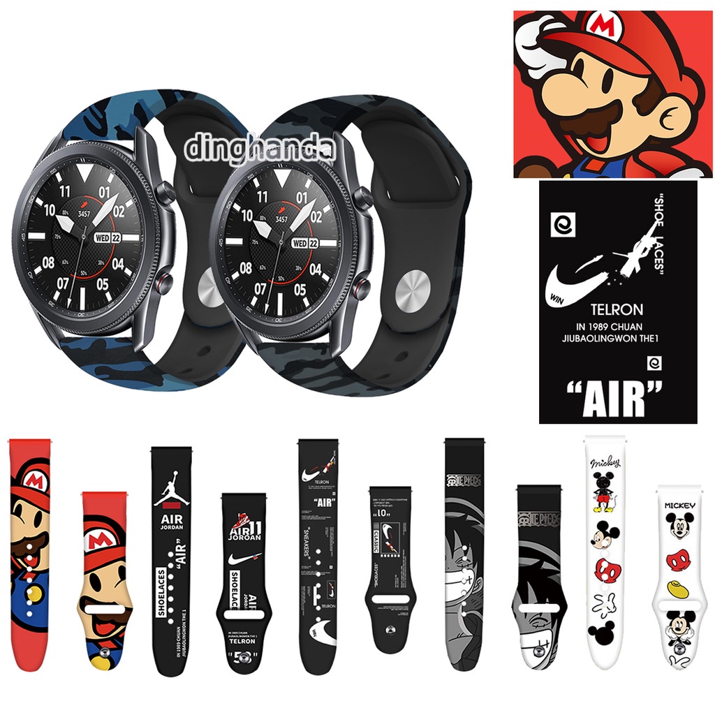 Dây đeo silicon nhiều họa tiết tự chọn cho đồng hồ thông minh Samsung Galaxy Watch 3 41m 45mm 42mm 46mm
