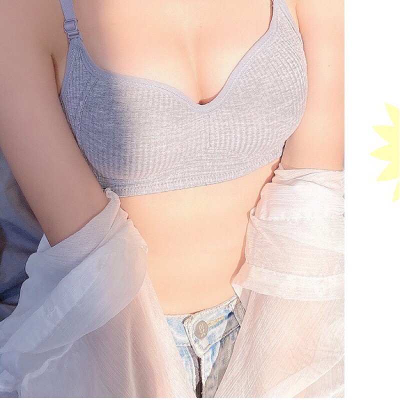 Áo ngực nữ sinh không gọng đệm mỏng chất cotton mềm mỏng nhẹ D43