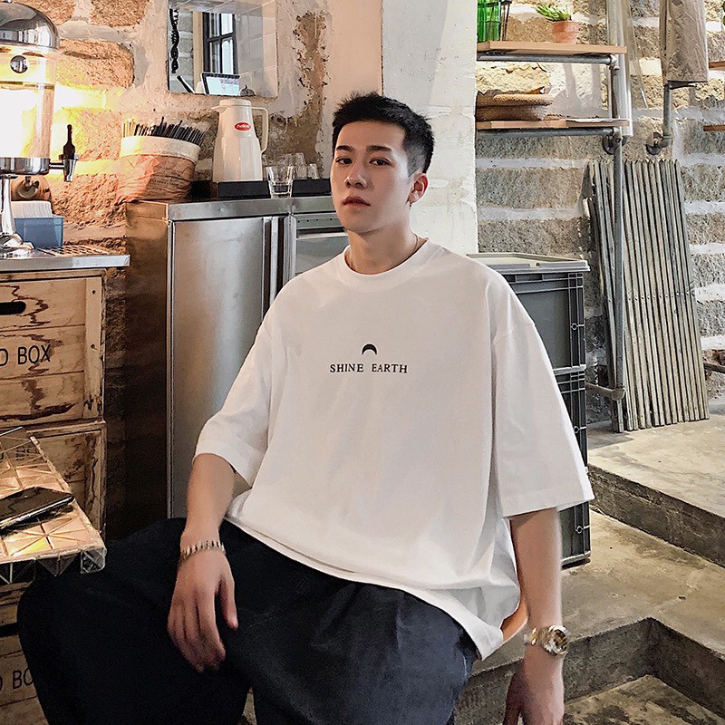 Áo thun tay lỡ 194SHOP Unisex From rộng phong cách Ulzzang vải dày dặn, co dãn- Shin Earth