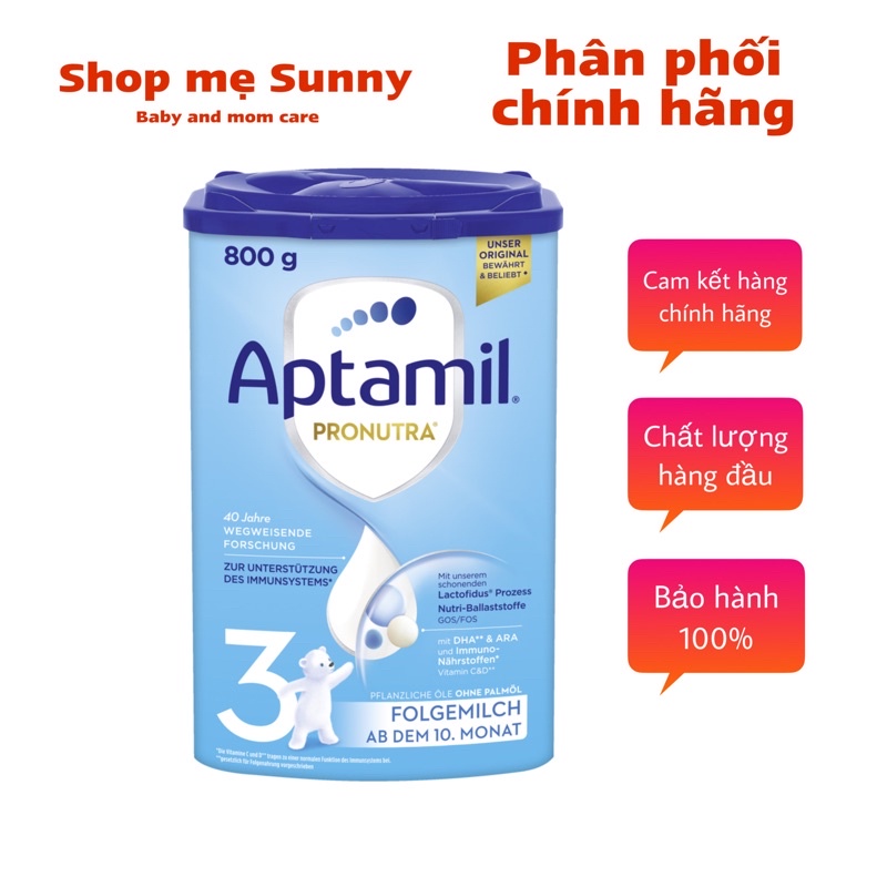 Sữa Aptamil Pronutra số 1 2 3 của Đức 800g