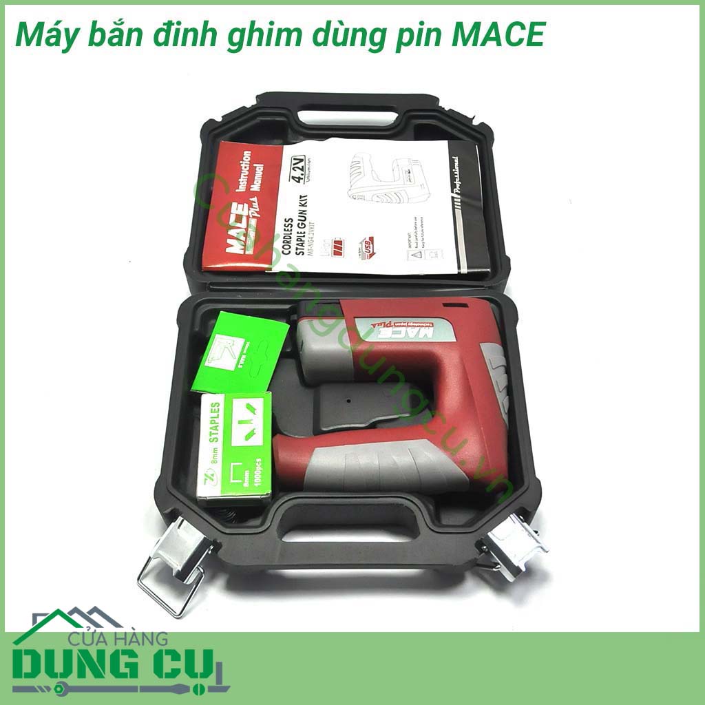 Máy bắn đinh ghim dùng pin MACE PLUS