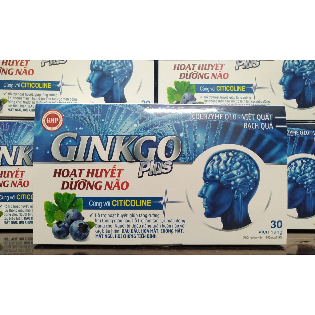  [Mua 3 Tặng 1] Chống Đau Đầu Mất Ngủ Ginkgo Plus Hộp 30 viên