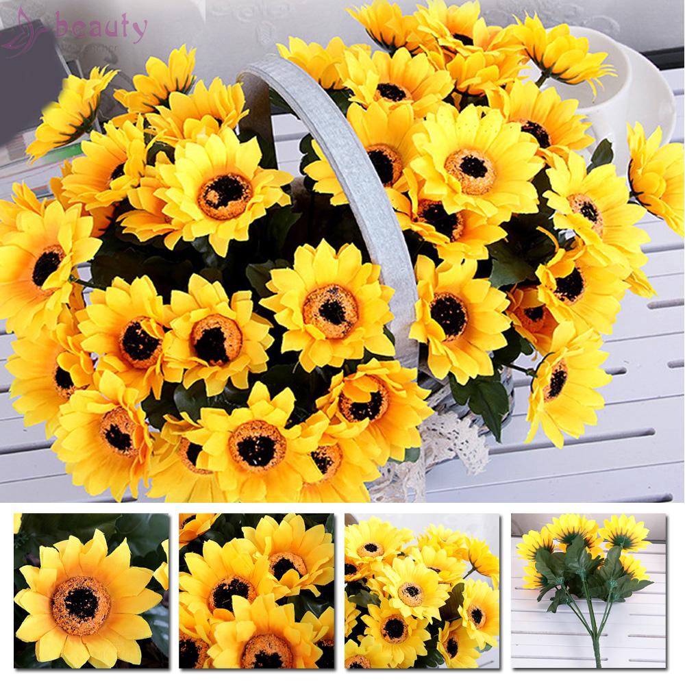 Hoa hướng dương nhân tạo cỡ 30cm*68cm dùng trang trí tiện lợi