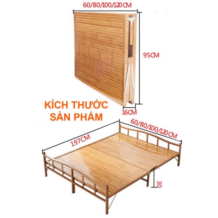 [GIÁ XƯỞNG} Giường Văn Phòng tre gấp gọn, cao cấp, Giường gấp đa năng. Kích Thước rộng 60CM. Hàng gia công tỉ mỉ đẹp