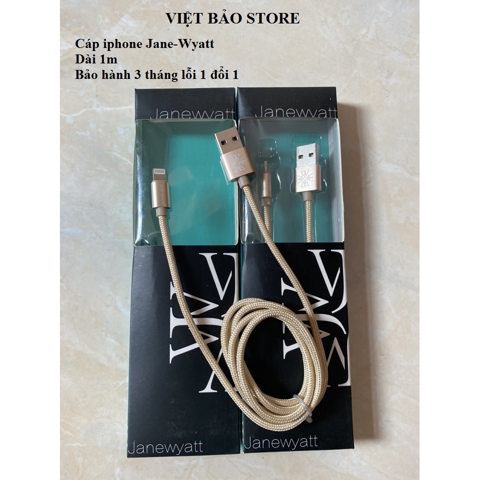 Cáp iphone Siêu Rẻ JANE-WYATT, dài 1m [bảo hành 3 tháng]