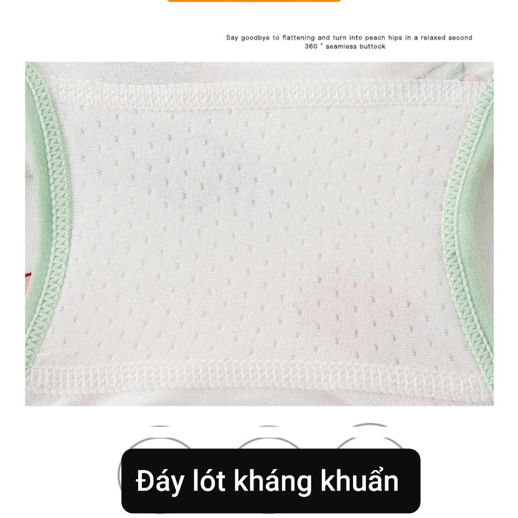 Sét 3 quần chip bé gái hoạ tiết Thỏ Xanh quần lót cotton kháng khuẩn cho học sinh từ 9-46kg