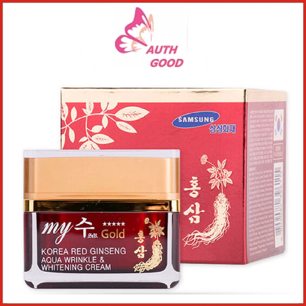 Kem dưỡng ngày đêm Sâm Đỏ Red Ginseng Aqua Wrinkle Whitening Cream