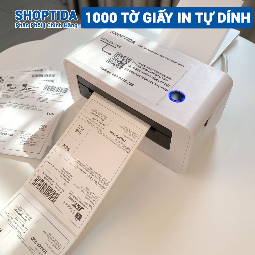 ⚡️⚡️⚡️Giấy In Nhiệt 1000 tờ - khổ A6 3 lớp chống nước không phai chữ in đơn hàng tự dán dùng cho máy in nhiệt SP46