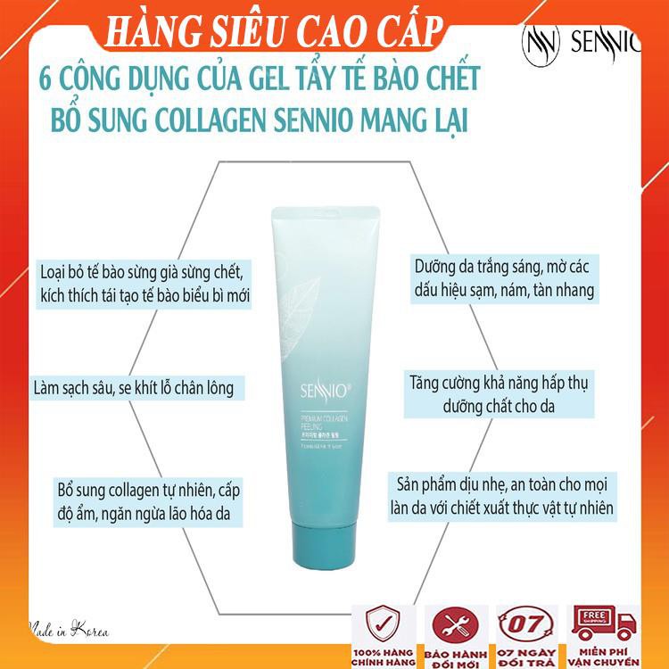 [ MUA 1 ĐƯỢC 2 - FreeShip ] Kem tẩy da chết mặt, môi,ngừa mụn và trắng da/Gel tẩy tế bào chết bổ sung collagen sennio