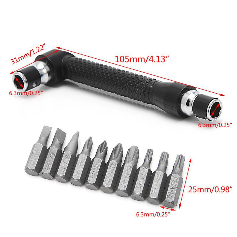 Set cờ lê chữ L và 10 đầu vít 10 trong 1 đa năng tiện lợi
