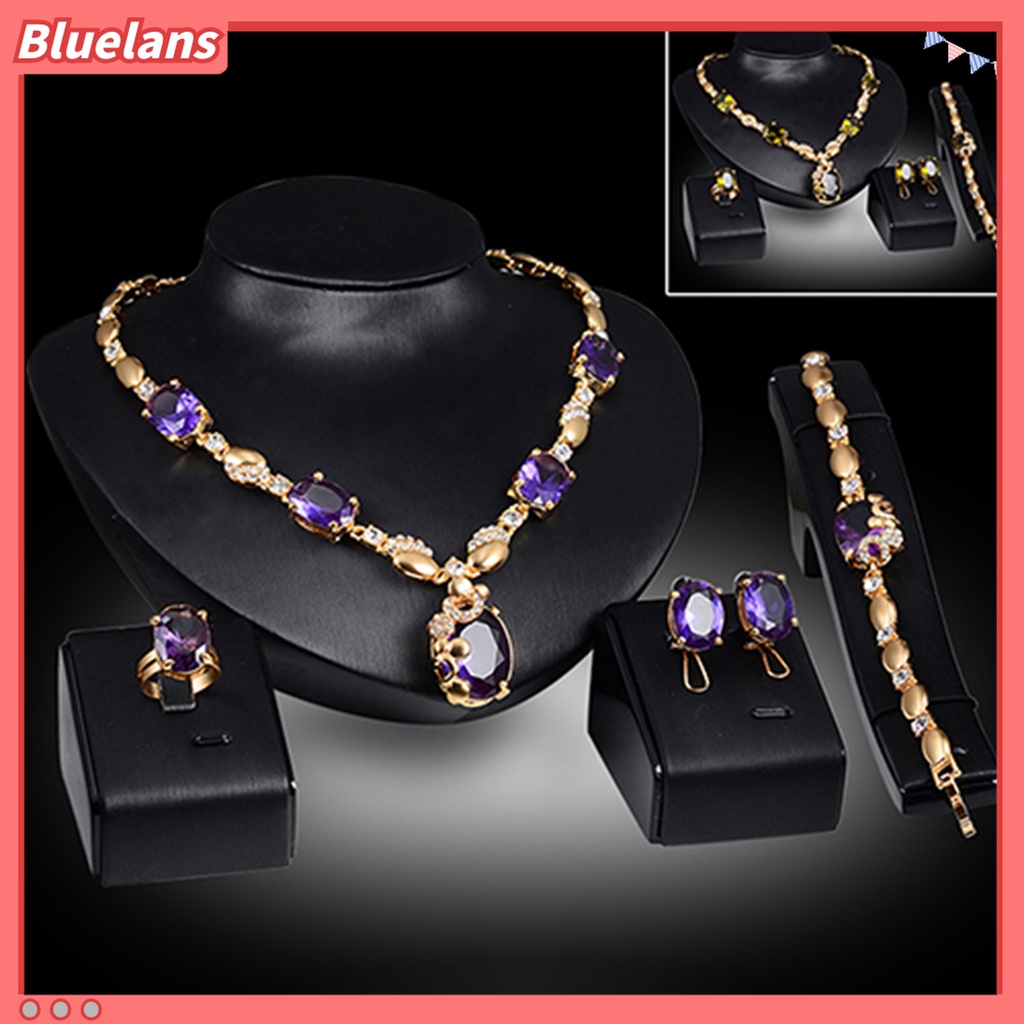 Bộ trang sức mạ vàng đính đá sang trọng