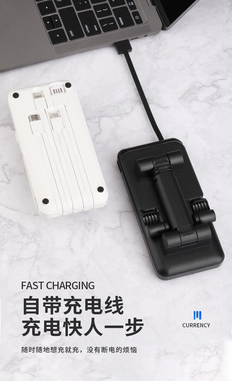 Sạc Dự Phòng Mini 10000mah 10000mah Có Giá Đỡ Tiện Dụng