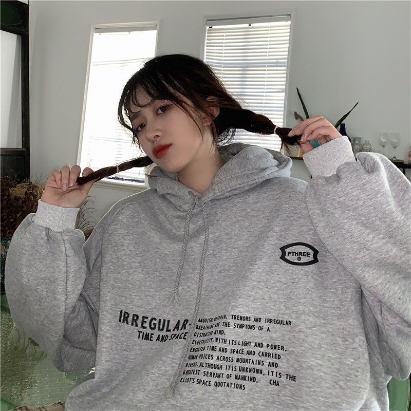 Áo Khoác Hoodie Len Lông Cừu Dày Dáng Rộng In Chữ Thời Trang Mùa Đông 2022 Mới