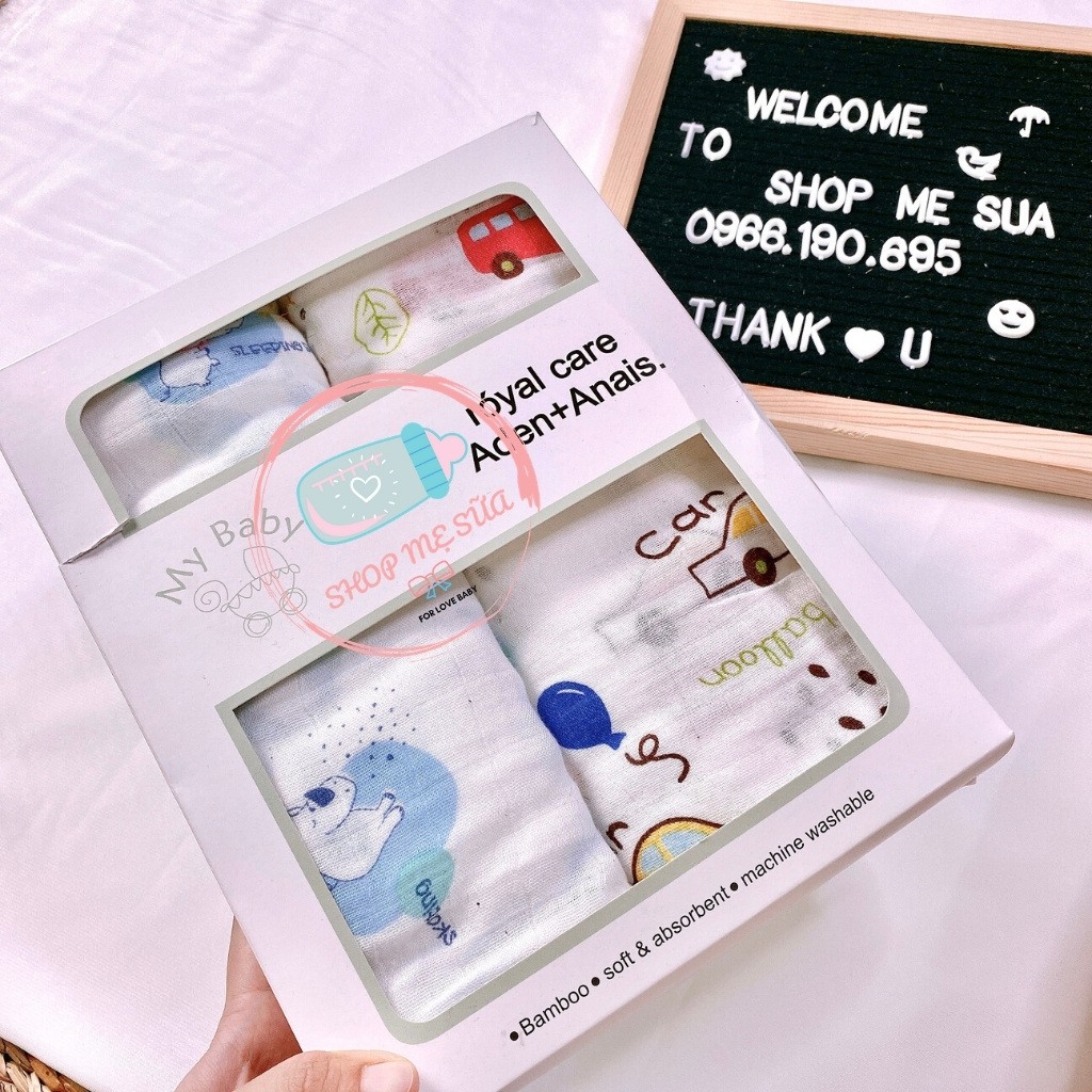 Khăn Aden & Anais Sợi Tre Cao Cấp Siêu Mềm Mịn Hộp 2 Chiếc