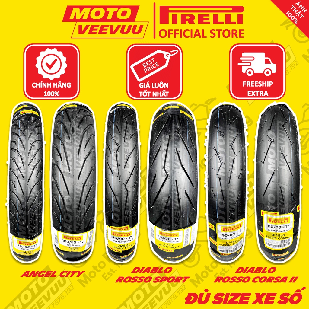 Vỏ lốp xe máy Pirelli Diablo Rosso Sport Angel City Corsa 2 II đủ size xe số 60 70 80 90 100 110 120 130 140 150 17