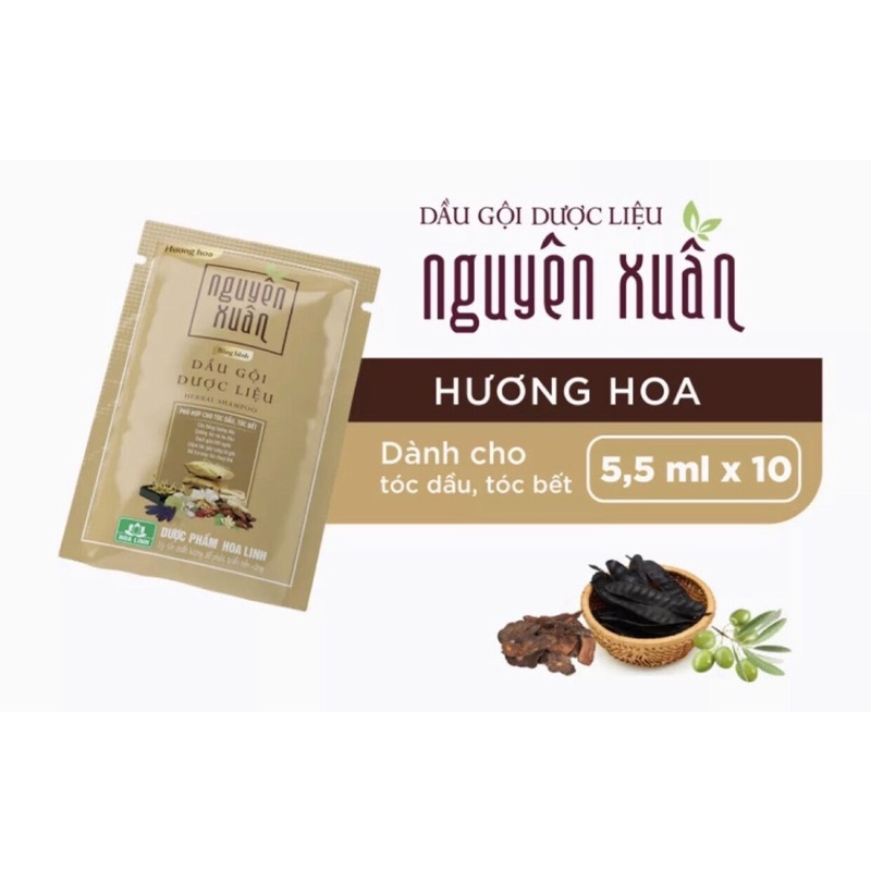 Combo 10 Gói Dầu Gội Dược Liệu Nguyên Xuân 5.5ml