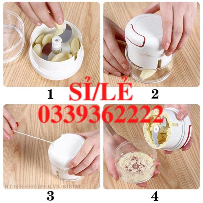 [ COCOLOVE ] Dụng cụ xay tỏi, ớt, gừng, hành khô - nghiền thực phẩm dây rút mini FOOD CHOPPER  HAIANHSHOP