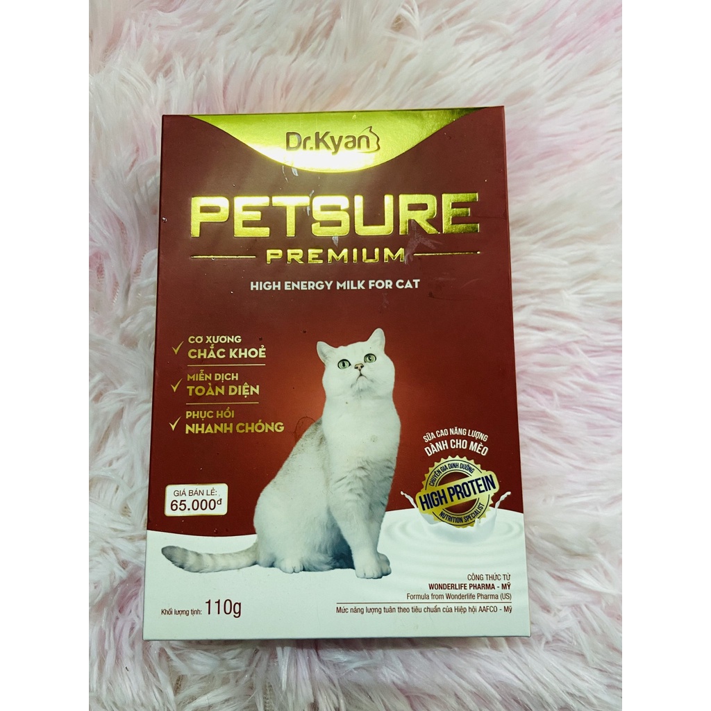 Sữa Bột Dinh Dưỡng Cao Cấp Cho Chó Mèo Petsure Premium Dr.Kyan Hộp 110g