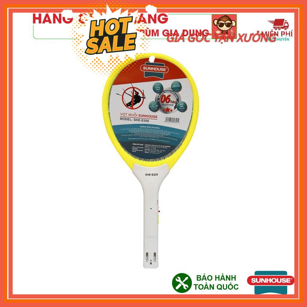 Vợt muỗi Sunhouse SHE-E200 tích hợp đèn báo sạc tiện dụng, nhựa ABS chịu va đập mạnh.