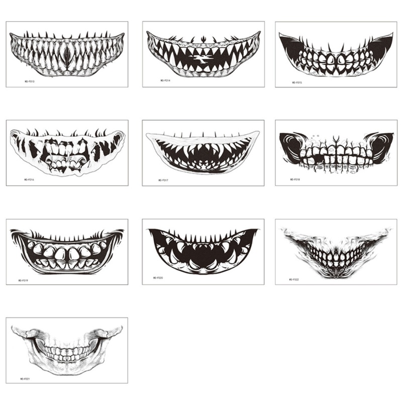 Set 10 Hình Xăm Dán Kinh Dị Hóa Trang Halloween
