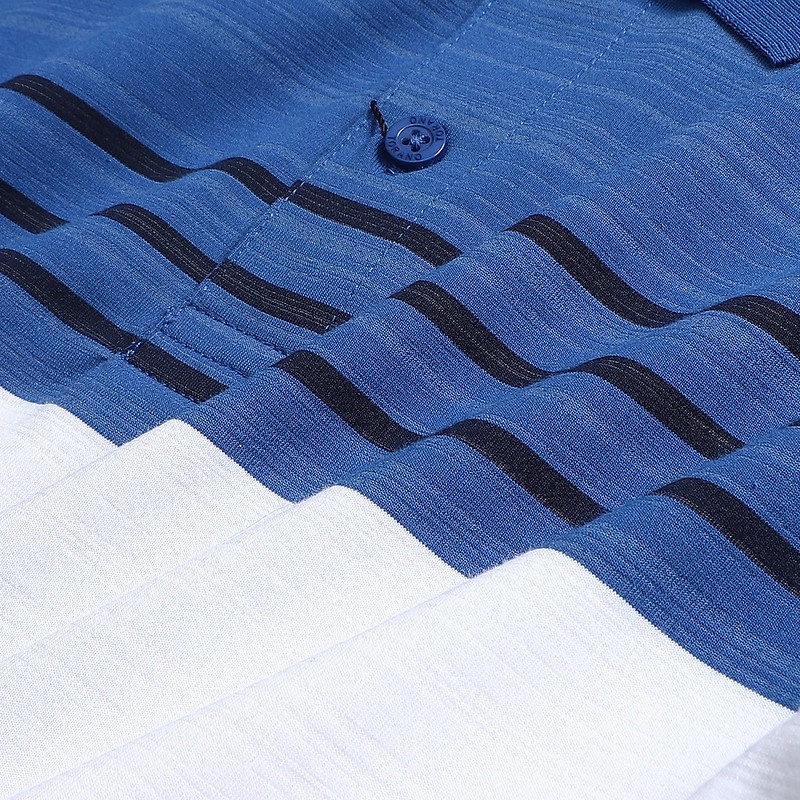 Áo polo nam TORANO color-block phối kẻ ngực TP404