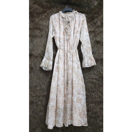 Maxi  sang chảnh hoa nude sz m