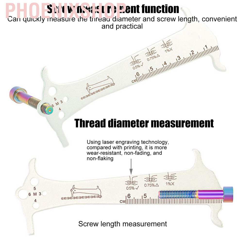 Bộ 2 Thước Đo Dây Xích Xe Đạp 3 Trong 1 Đa Năng