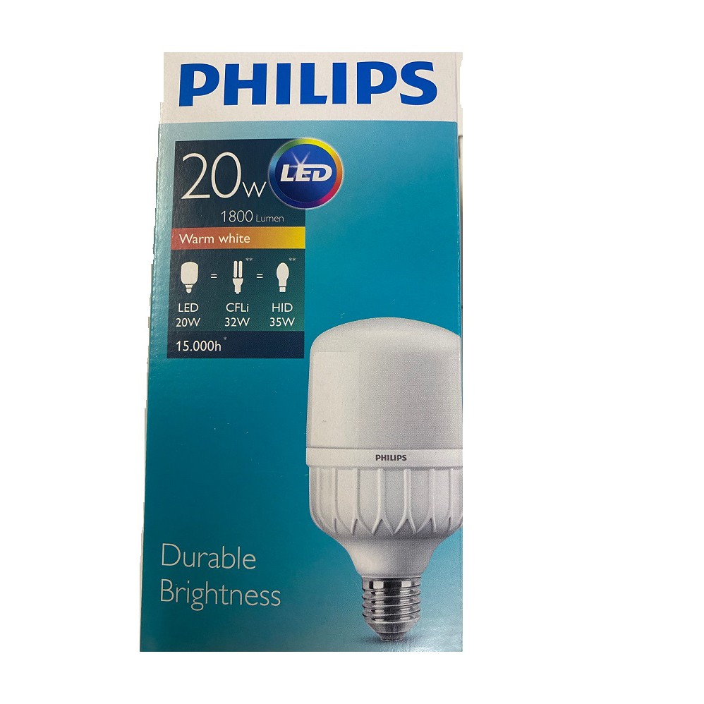 [Mã LIFE10K15 giảm 10K đơn 20K] Bóng đèn Philips LED TForce core 22W HB E27- Ánh sáng trắng/ Ánh sáng vàng