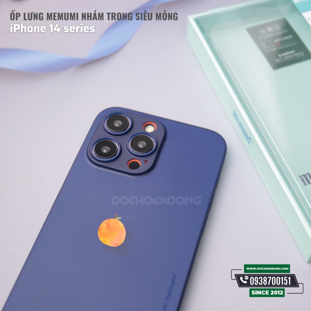 Ốp lưng cho iPhone 14 - 14 Plus - 14 Pro - 14 Pro Max Memumi nhám trong siêu mỏng