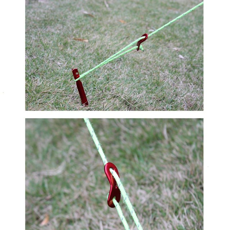 Bộ 10 Móc Khóa Dây Lều Trại Bằng Hợp Kim Nhôm Chống Trượt Tiện Dụng