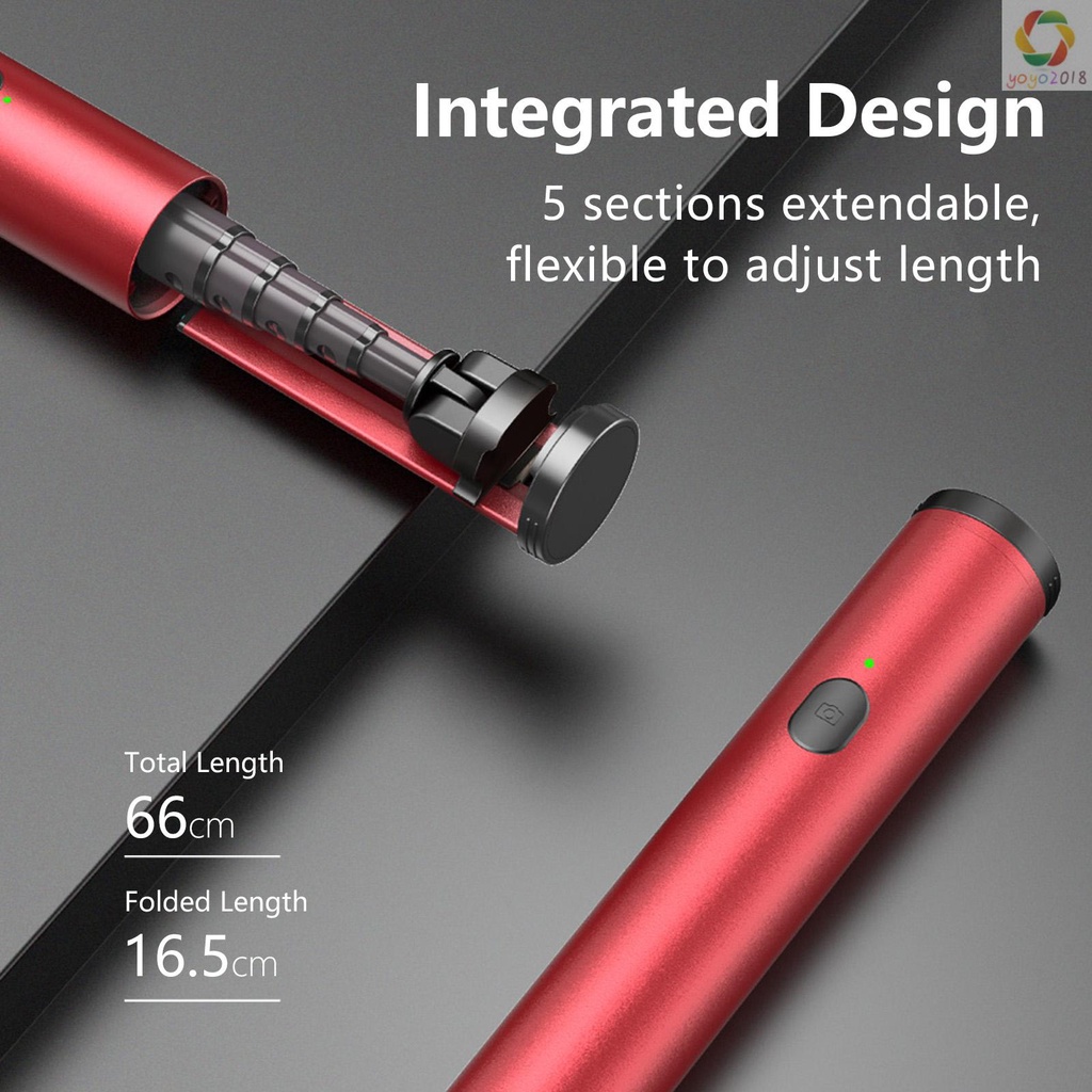 Gậy Tự Sướng 5 Mức Độ OTH-AB601 Mini BT Bằng Hợp Kim Nhôm Nhẹ Di Động Không Dây Có Thể Mở Rộng Cho Điện Thoại | BigBuy360 - bigbuy360.vn