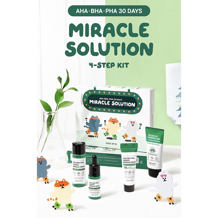 Set Kem Chống Nắng Some By Mi Miracle Solution AHA-BHA-PHA 30 Days 4 Món