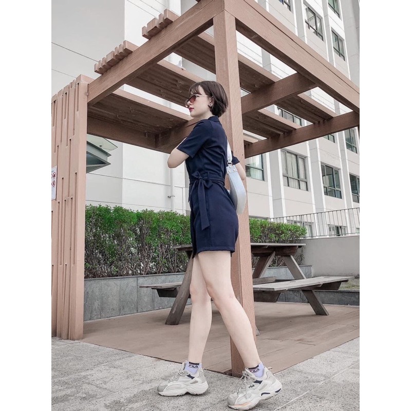 👗 [ ẢNH THẬT ] Vest Jumpsuit Xanh Cột Eo Xinh Xắn Sang Trọng ❤️ | BigBuy360 - bigbuy360.vn