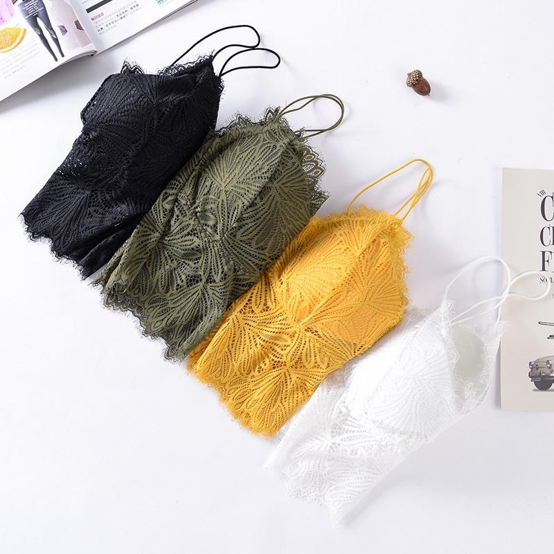 Áo Lót Nữ Ren Mút Mỏng Gợi Cảm AN Bra 2 Dây Dán Dài Sexy 2817