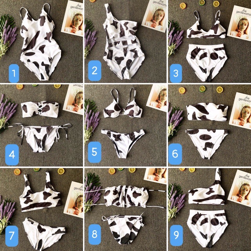 [HÀNG MỚI+ NHIỀU KIỂU] Bikini hoạ tiết bò sữa dễ thương gồm nhiều kiểu