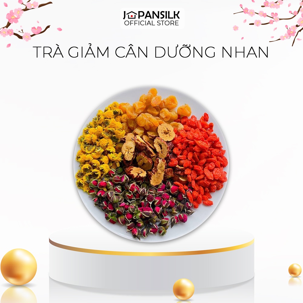 Trà giảm cân dưỡng nhan gói 10gr gồm hoa hồng, hoa cúc vàng, táo đỏ, kỷ tử, long nhãn Mộc Hương Sơn