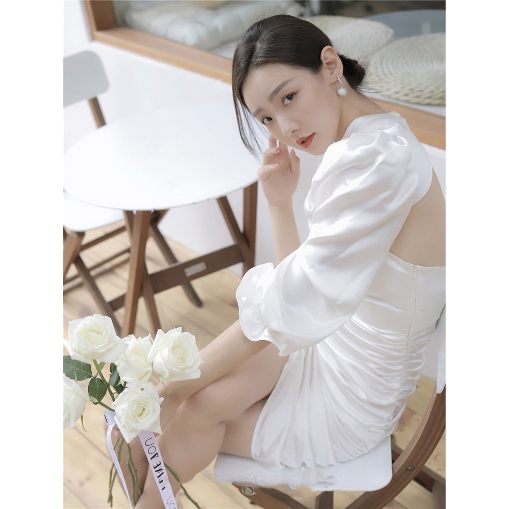 Đầm dự tiệc ôm body nhún tay phồng Evia Dress | BigBuy360 - bigbuy360.vn