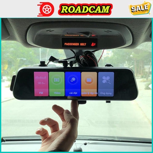 Camera hành trình gắn gương D10, cảnh báo va chạm, màn hình full HD, bảo hành 12 tháng