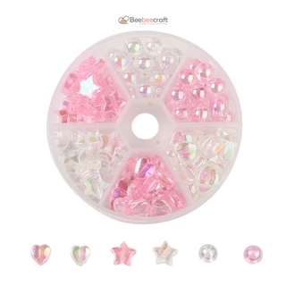 Hộp 110 Hạt Nhựa Acrylic Trong Suốt Nhiều Kích Cỡ 8~10 X 3~4mm: 1.5mm;