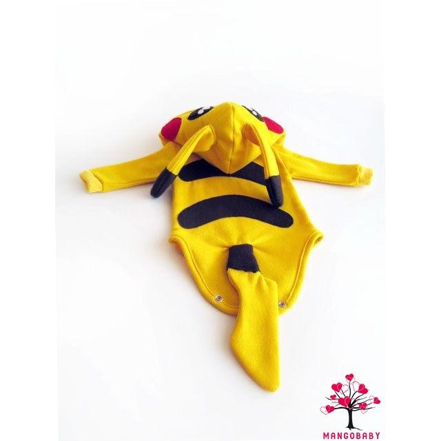 Bộ Áo Liền Quần Hình Pikachu Cho Bé