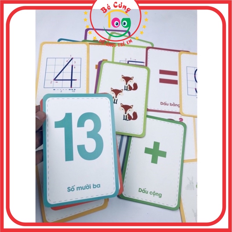 Flashcard Bộ Thẻ Học Toán, Chữ Cái Và Chữ Ghép Size Lớn, Thẻ Học Thông Minh Glenn Doman Dành Cho Bé