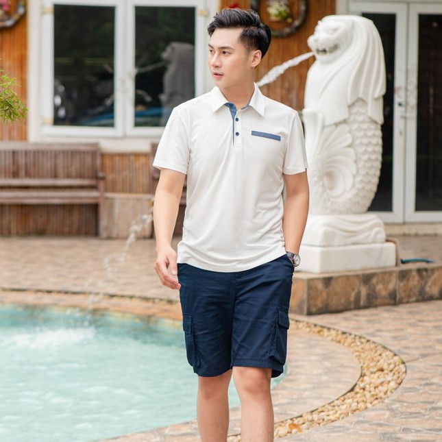 Áo Polo nam cổ bẻ vải thun cotton cao cấp, chuẩn form, sang trọng lịch sự màu trắng, đen ATS0473 - 𝗘𝗠𝗦𝗣𝗢