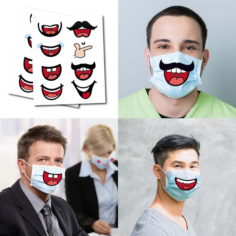 Set 50 Nhãn Dán Hình Mặt Cười / Môi / Mặt Cười Trang Trí Sổ Tay