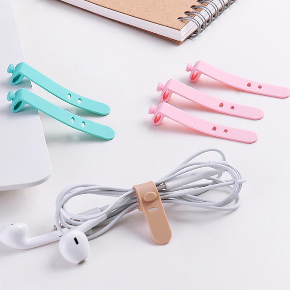 Set 4 Dây Quấn Cáp Gọn Gàng Làm Từ Silicon