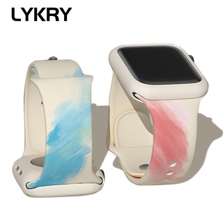 Dây đeo đồng hồ Lykry bằng silicone nhiều màu kết cấu dành cho Apple Watch
