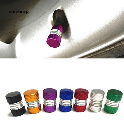 Set 4 nắp đậy van bánh xe hơi bằng hợp kim nhôm siêu sáng