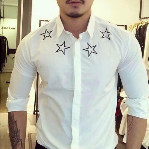 Áo Sơ Mi Nam Màu Trắng Tay Dài In Họa Tiết [ Con Kiến - Bồ Công Anh - Ngôi Sao - Lông Chim ] | BigBuy360 - bigbuy360.vn