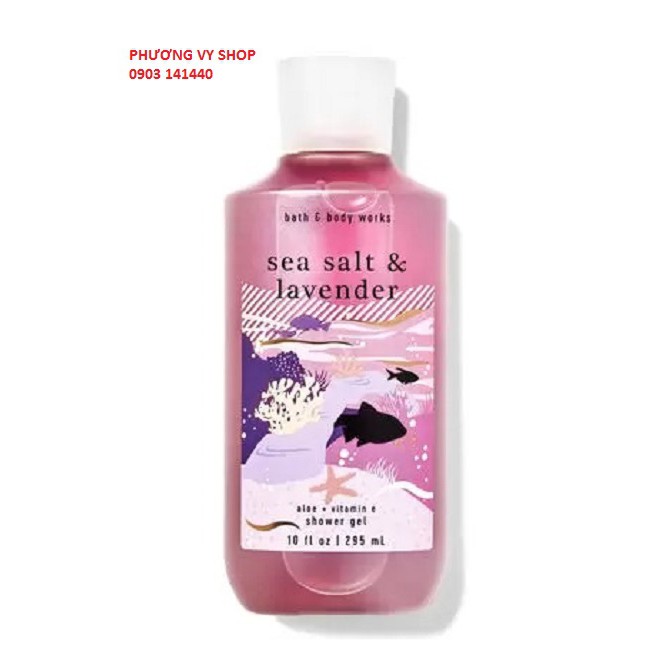 Gel tắm hương nước hoa BBW SEA SALT & LAVENDER