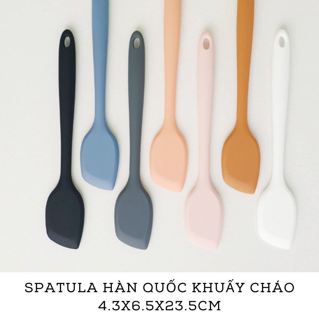 SPATULA PHỚI THÌA MUÔI KHUẤY BỘT ĐẦU CHÉO 100% SILICON DESIGNNKU HÀN QUỐC